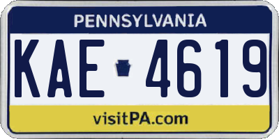 PA license plate KAE4619