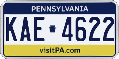 PA license plate KAE4622