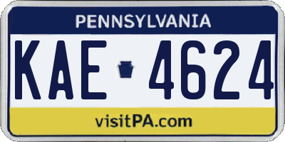PA license plate KAE4624
