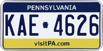 PA license plate KAE4626