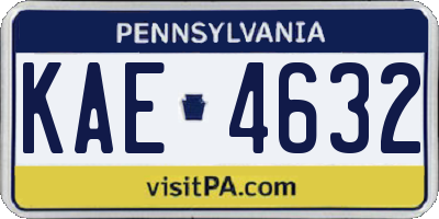 PA license plate KAE4632