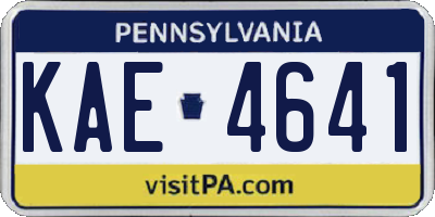 PA license plate KAE4641