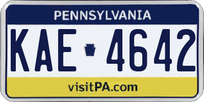 PA license plate KAE4642