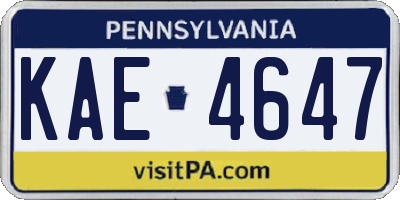PA license plate KAE4647