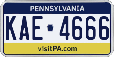 PA license plate KAE4666