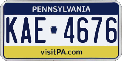 PA license plate KAE4676