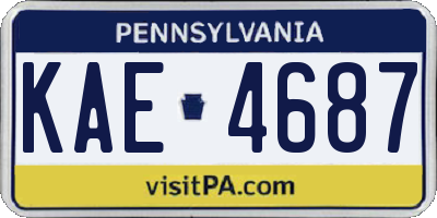 PA license plate KAE4687