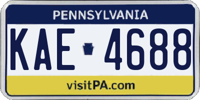 PA license plate KAE4688