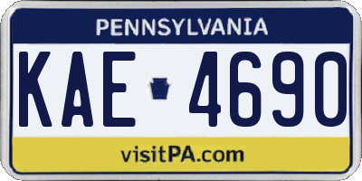 PA license plate KAE4690