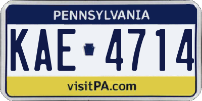 PA license plate KAE4714