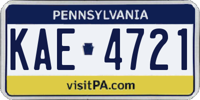 PA license plate KAE4721