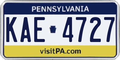 PA license plate KAE4727
