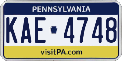 PA license plate KAE4748