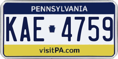 PA license plate KAE4759
