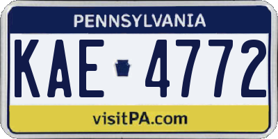 PA license plate KAE4772