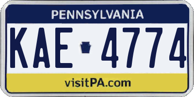 PA license plate KAE4774