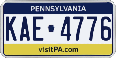 PA license plate KAE4776