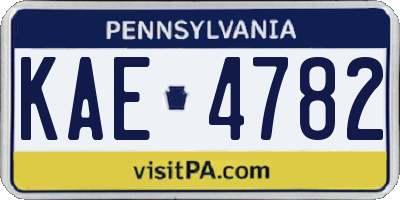 PA license plate KAE4782