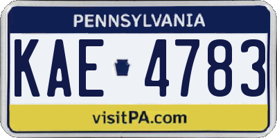 PA license plate KAE4783