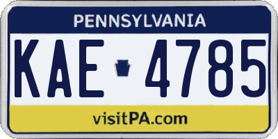 PA license plate KAE4785