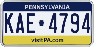 PA license plate KAE4794