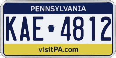 PA license plate KAE4812