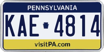 PA license plate KAE4814