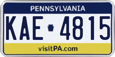 PA license plate KAE4815