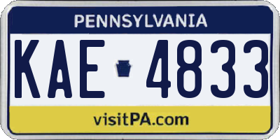 PA license plate KAE4833