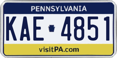 PA license plate KAE4851