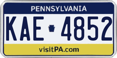 PA license plate KAE4852