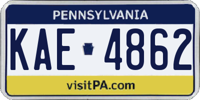 PA license plate KAE4862