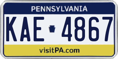PA license plate KAE4867