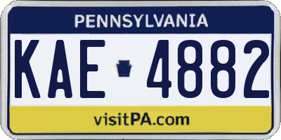 PA license plate KAE4882