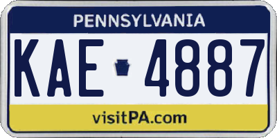 PA license plate KAE4887