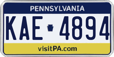 PA license plate KAE4894
