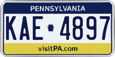 PA license plate KAE4897