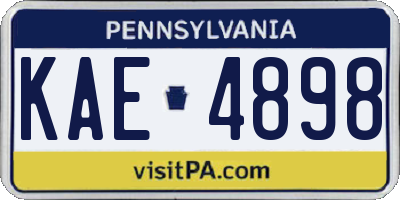 PA license plate KAE4898