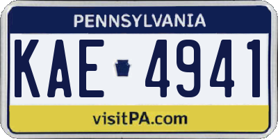 PA license plate KAE4941