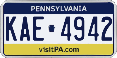 PA license plate KAE4942