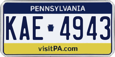 PA license plate KAE4943