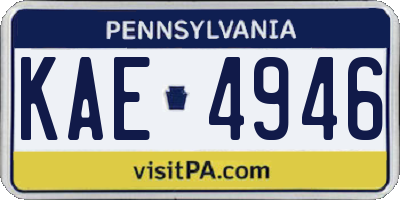 PA license plate KAE4946