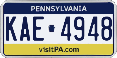 PA license plate KAE4948