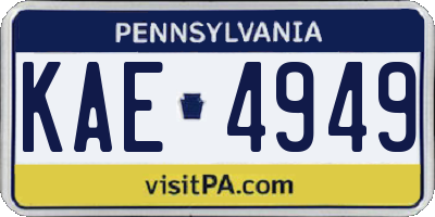 PA license plate KAE4949