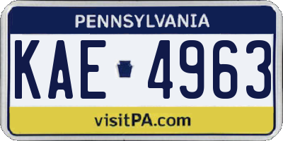 PA license plate KAE4963