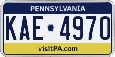 PA license plate KAE4970