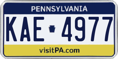 PA license plate KAE4977