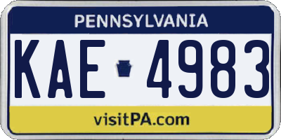 PA license plate KAE4983