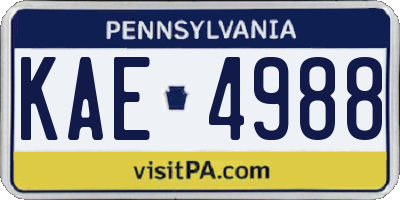 PA license plate KAE4988
