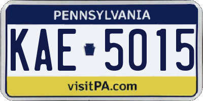 PA license plate KAE5015